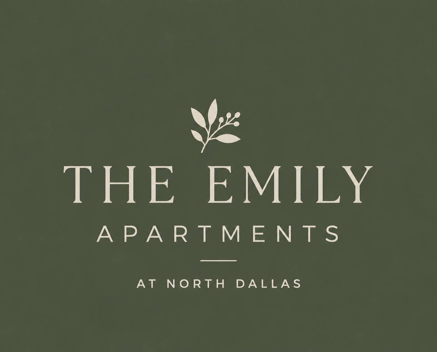 The image is a logo for "The Emily Apartments at North Dallas".